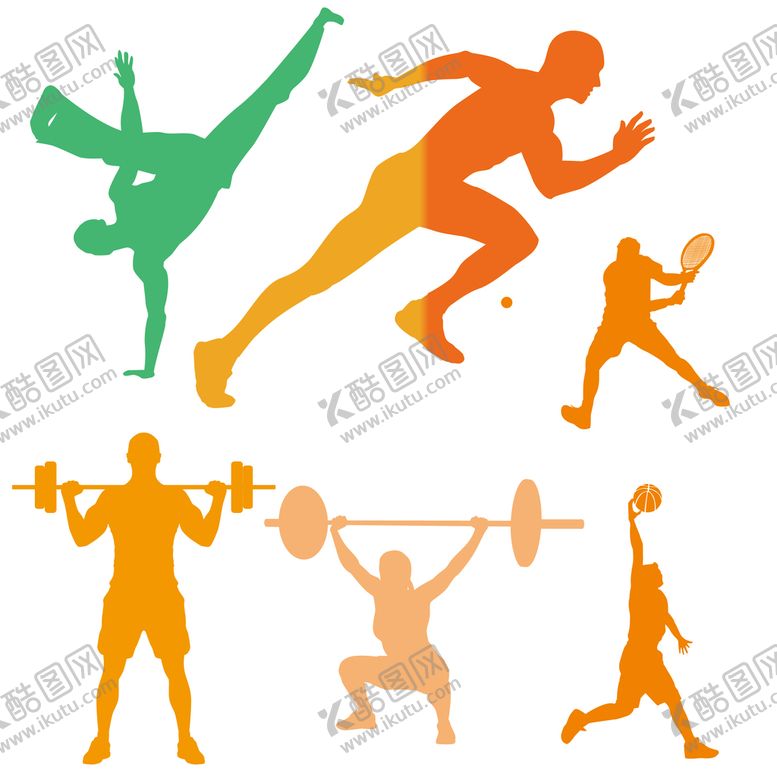 编号：80642109161533399875【酷图网】源文件下载-举重人物剪影