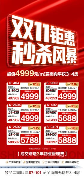 双11秒杀风暴海报