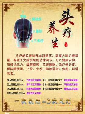 头疗养生穴位展板