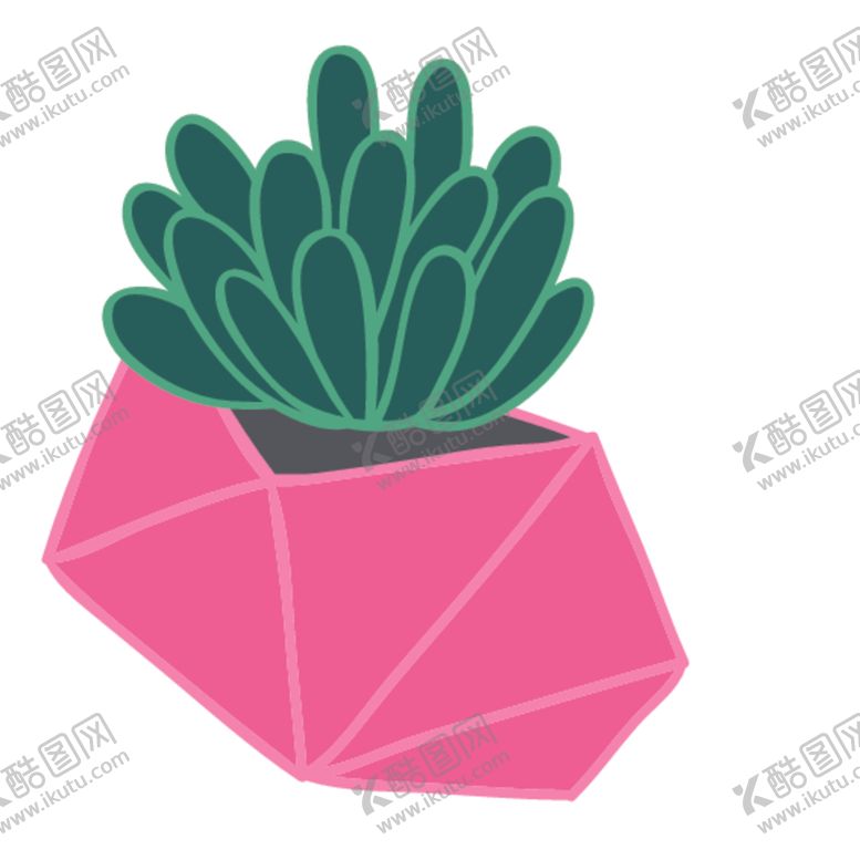 编号：40288010270517596758【酷图网】源文件下载-小清新仙人掌绘画图案