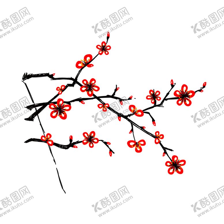 编号：33246609201612577370【酷图网】源文件下载-梅花树枝元素