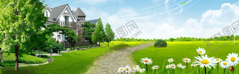 编号：68896206280353454659【酷图网】源文件下载-蓝天白云草地