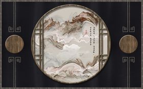 新中式背景墙