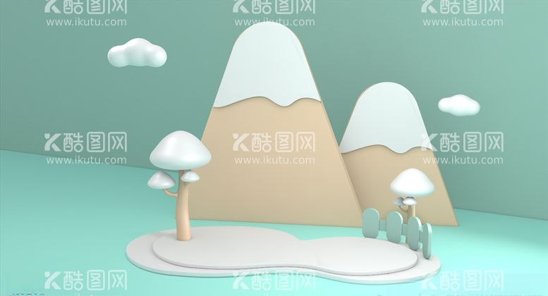 编号：91817003221830408330【酷图网】源文件下载-c4d模型创意清新电商展台电商