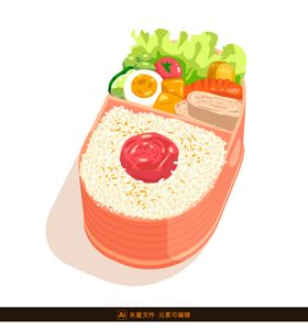 美食便当插画