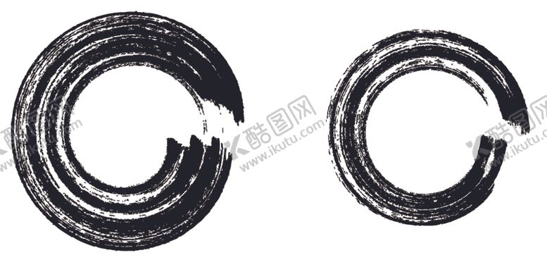 编号：55736709250141285275【酷图网】源文件下载-水墨圆圈笔触笔划中国风毛笔圆环