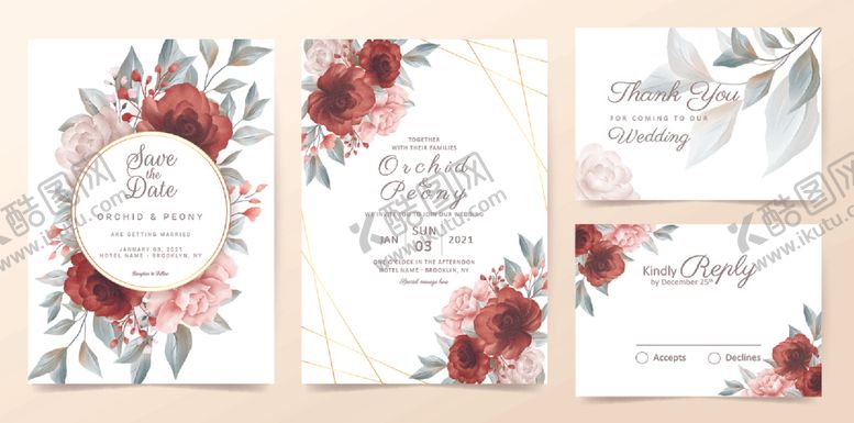 编号：43139610100704292872【酷图网】源文件下载-花卉邀请卡