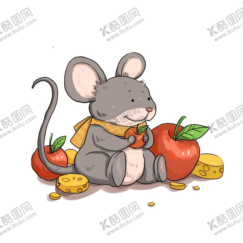 编号：87925010100323065021【酷图网】源文件下载-老鼠吃苹果