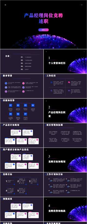 赤红色科技风通用竞聘述职PPT模板