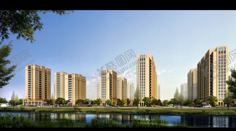 编号：60343704061628243211【酷图网】源文件下载-小区园林景观效果图图片