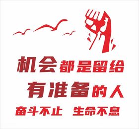 奋斗标语机会留给有准备的人