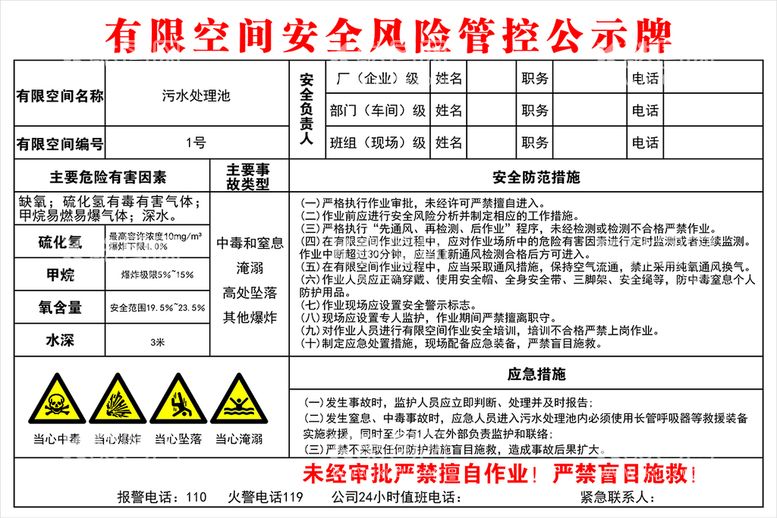 编号：30907811251147312416【酷图网】源文件下载-有限空间风险告知牌