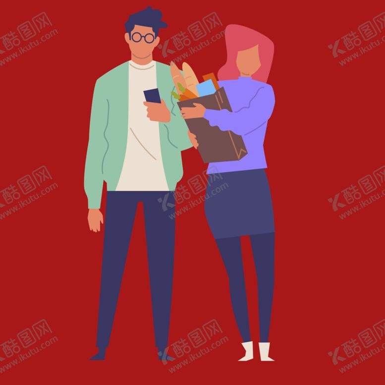 编号：38891202171453178752【酷图网】源文件下载-手绘情侣恋人