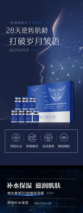 深色高端护肤品宣传系列海报