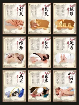 中医养生展板艾灸头疗足疗刮痧