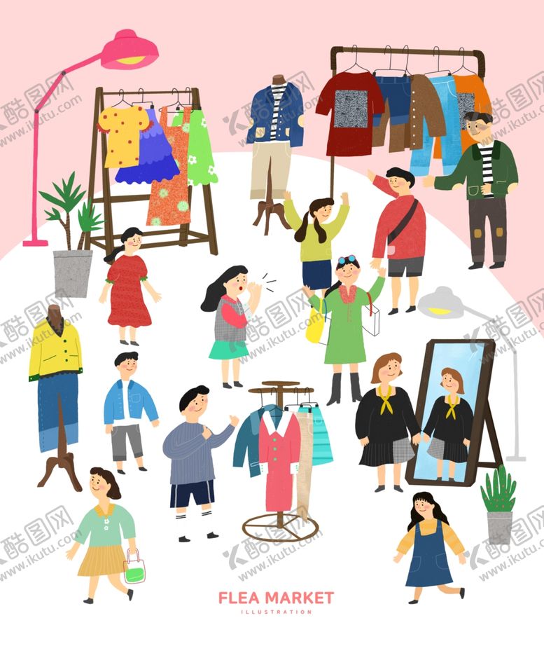 编号：15080809172144316651【酷图网】源文件下载-人物日常生活场景插画