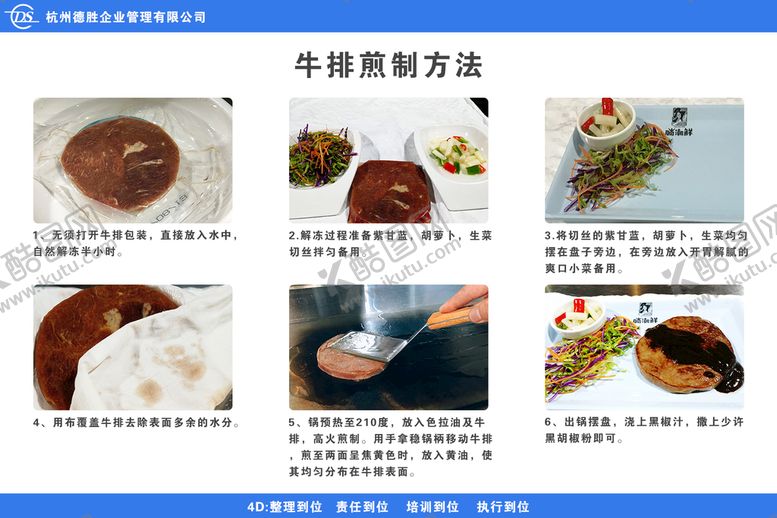 编号：70326109250316130143【酷图网】源文件下载-牛排煎制流程图