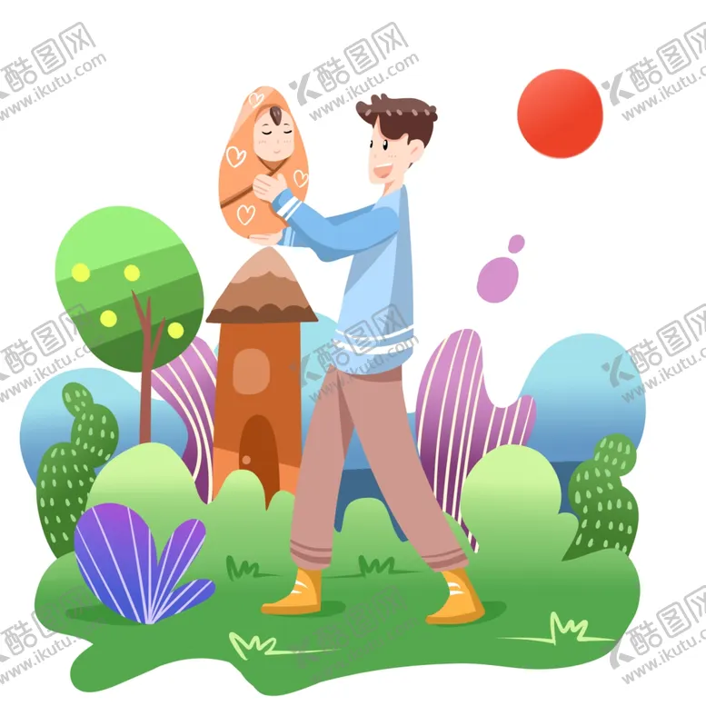 编号：63122706280308342875【酷图网】源文件下载-父亲节插画