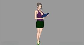 3D人物现代站姿女士su模型