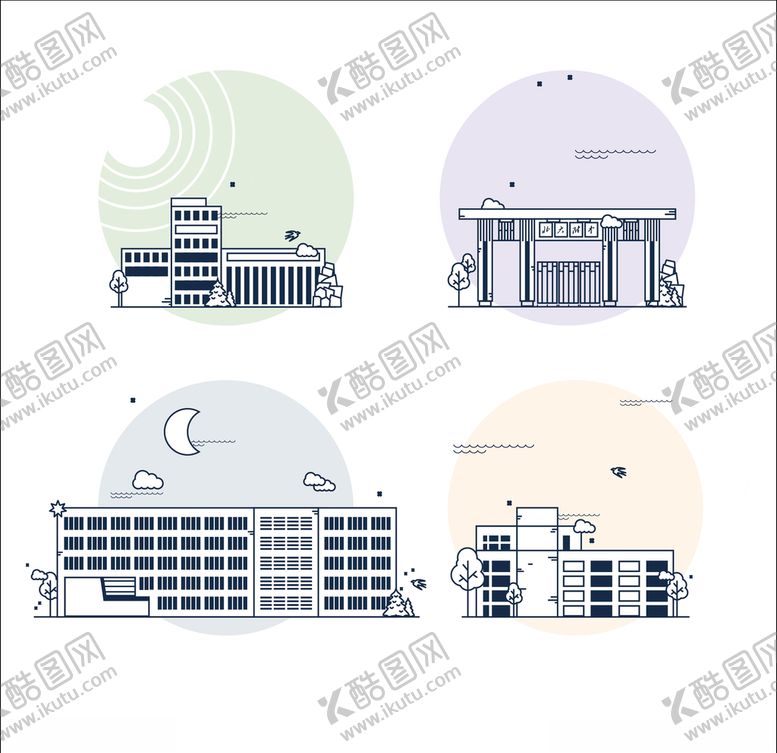 编号：32384410070012156198【酷图网】源文件下载-线描建筑