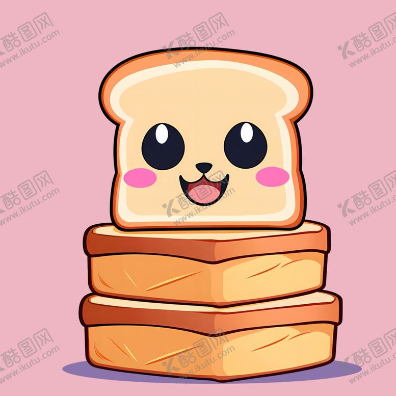 手绘卡通吐司宝宝可爱食物面包甜点
