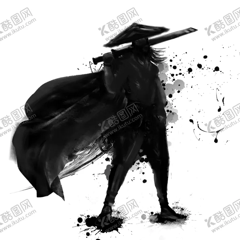 编号：80562804271719242143【酷图网】源文件下载-水墨武侠人物