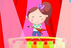 小女孩弹吉他