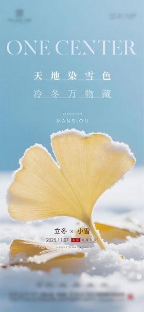 地产立冬小雪节气海报