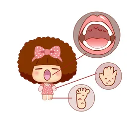 卡通手足口病图