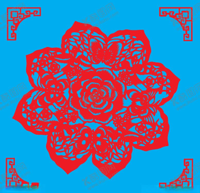 编号：45119805121305239007【酷图网】源文件下载-蝶恋花剪纸