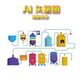 精酿啤酒  AI矢量图