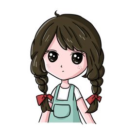 Q版可爱女生长雀斑扎辫子头像