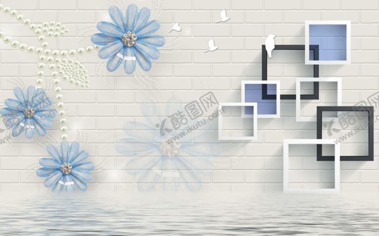 编号：63324209261326554927【酷图网】源文件下载-小清新花卉背景墙