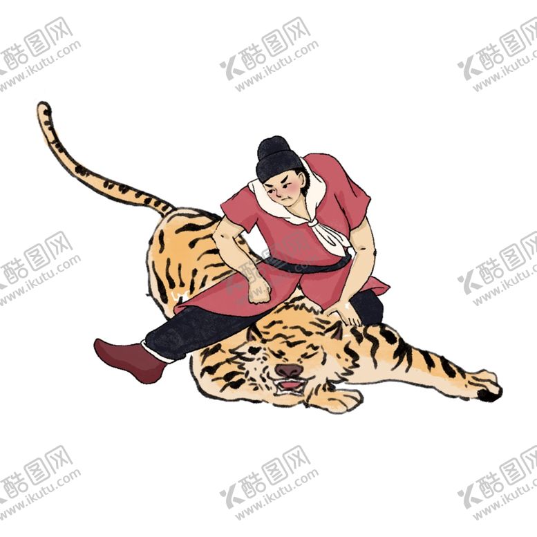 编号：85358506160357364390【酷图网】源文件下载-手绘武松打虎