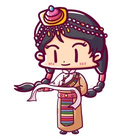 卡通藏族少女图片