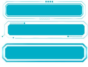 三款科技感现代感标题框边框线条线框