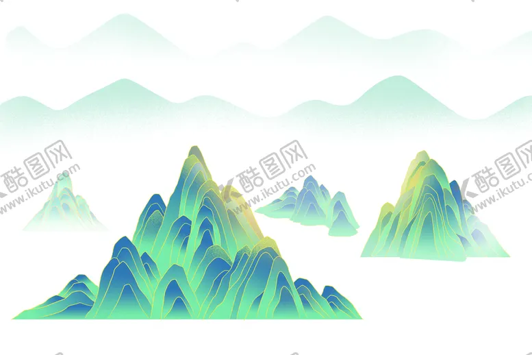 编号：71382409230957120345【酷图网】源文件下载-国潮山峰素材