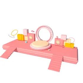 化妆品电商展示台BB霜3D