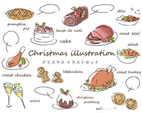 圣诞美食插画