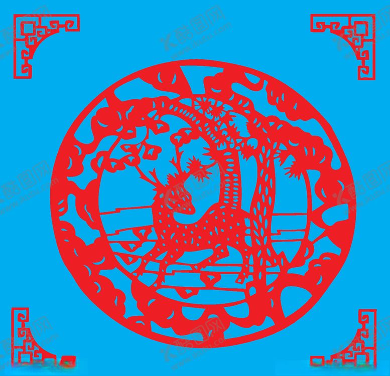 编号：81109910030234099585【酷图网】源文件下载-鹿剪纸