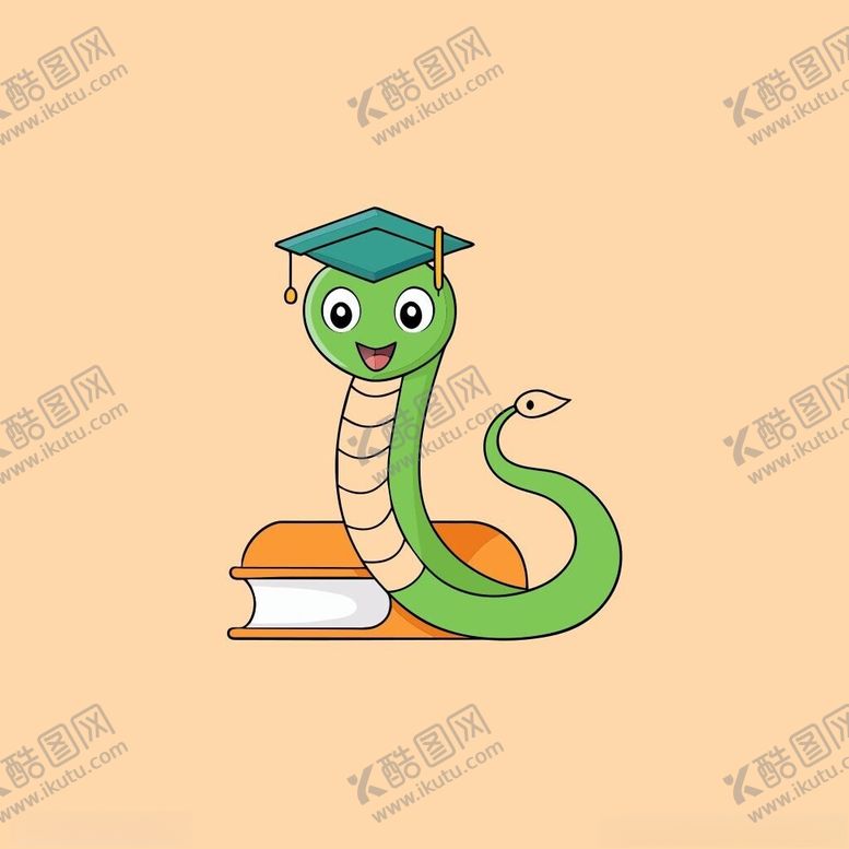 编号：37061701282219042060【酷图网】源文件下载-戴毕业帽的蛇