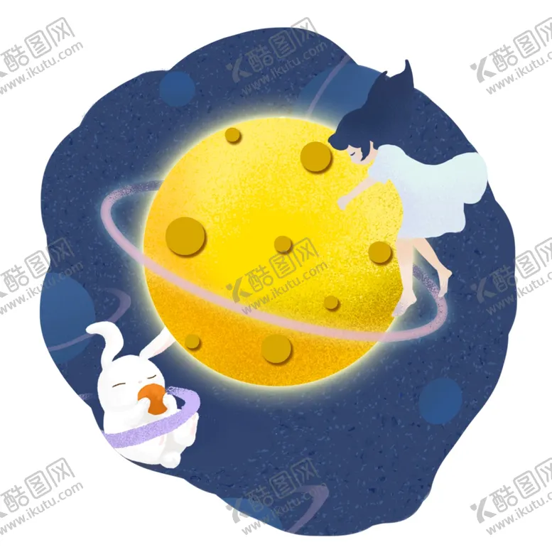 编号：16298502221739247336【酷图网】源文件下载-卡通月亮插画