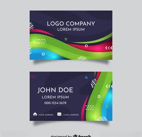 彩色名片正反面设计