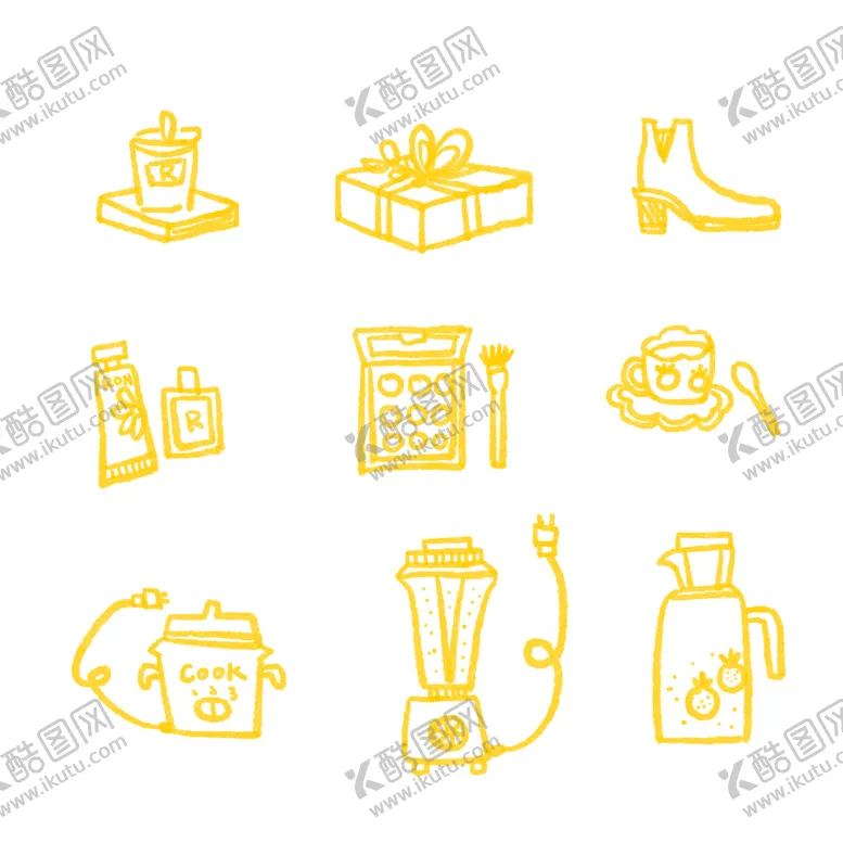 编号：05418209170812315892【酷图网】源文件下载-日用品厨房艺术涂鸦儿童简笔画