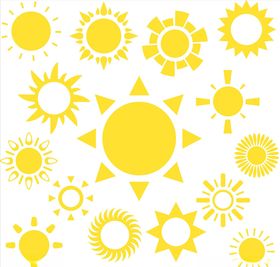 矢量手绘太阳