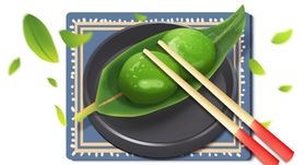 手绘青团清明团子