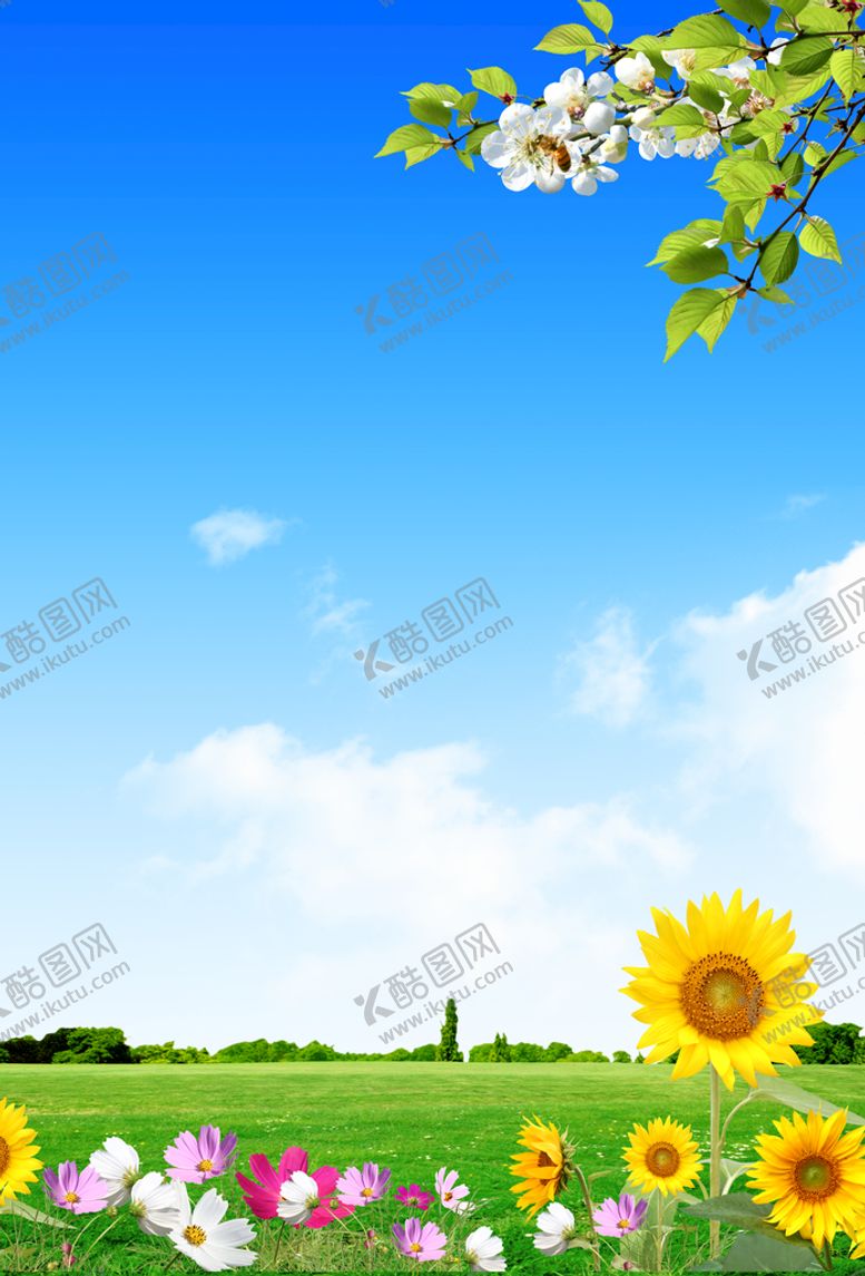 编号：80427110051348144201【酷图网】源文件下载-蓝天白云绿草地