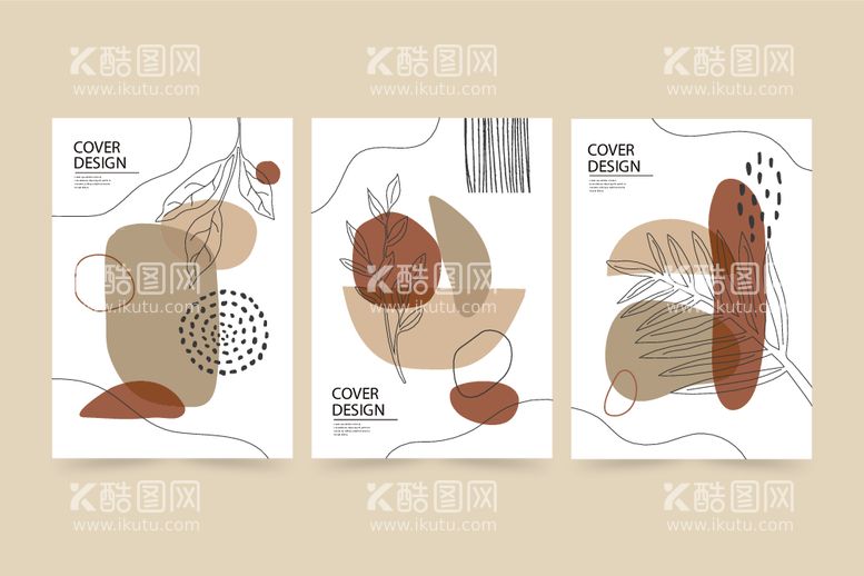 编号：14914312091419123104【酷图网】源文件下载-极简抽象封面组合图