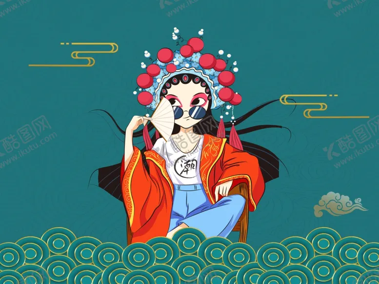 编号：55414802022140016266【酷图网】源文件下载-国潮人物背景