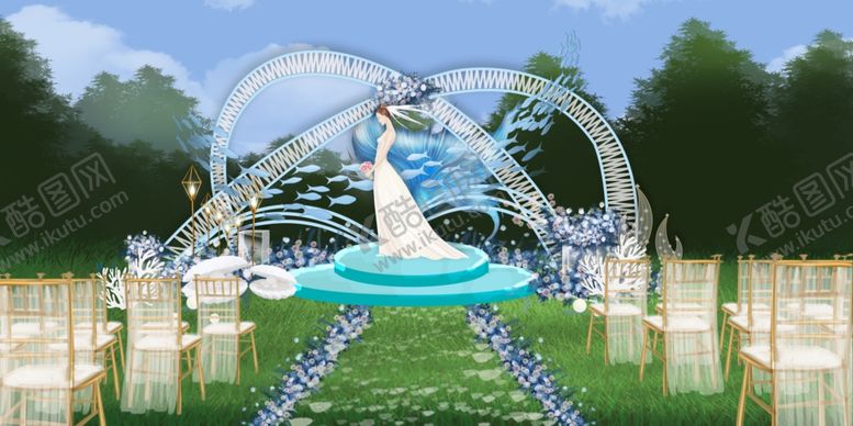编号：86541310181029077731【酷图网】源文件下载-森系高端蓝色婚礼
